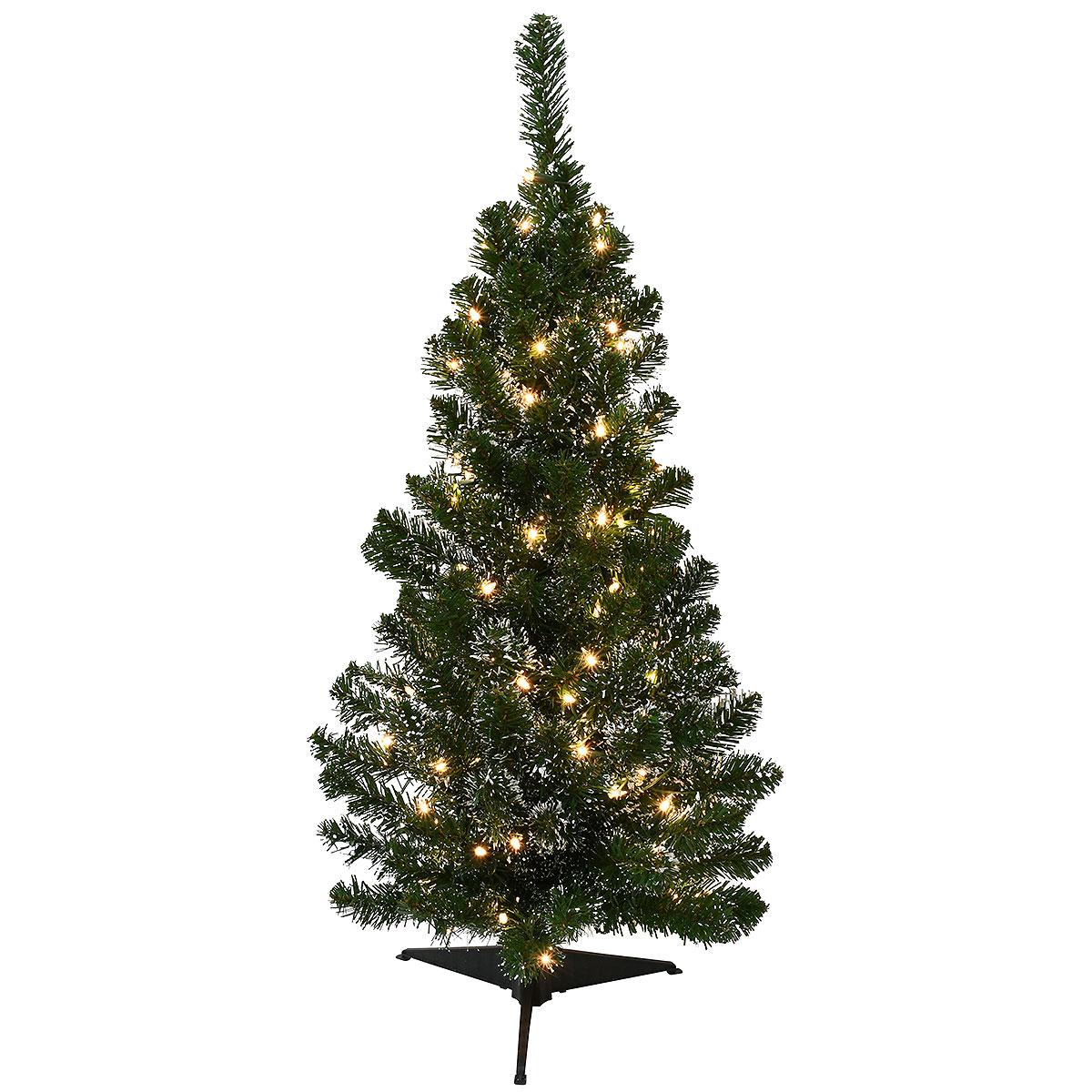 36 Inch Frosted Tree With 100 Clear Lights