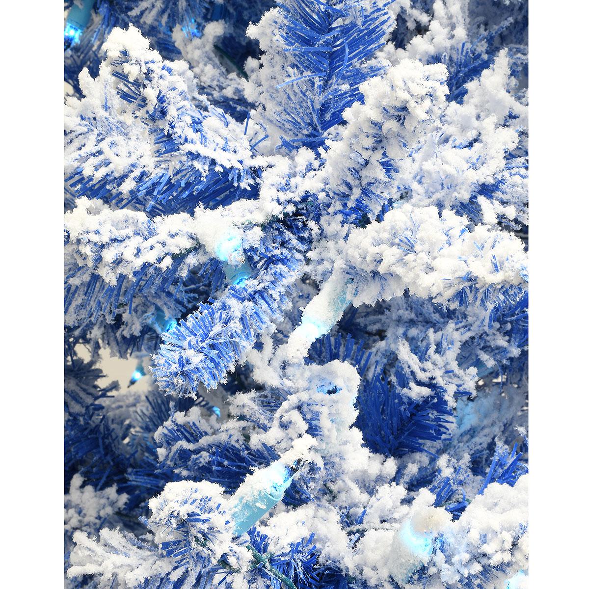 4.5 Foot Flocked Blue Balsam Artificial Tree With 200 Blue Lights