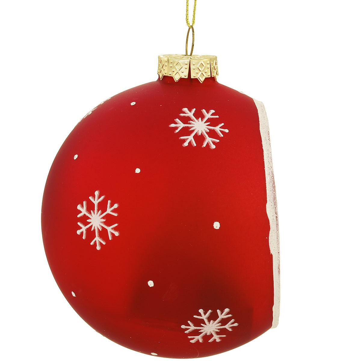 Deer/Trees/Gifts In Ball 4 Inch Glass Ornament